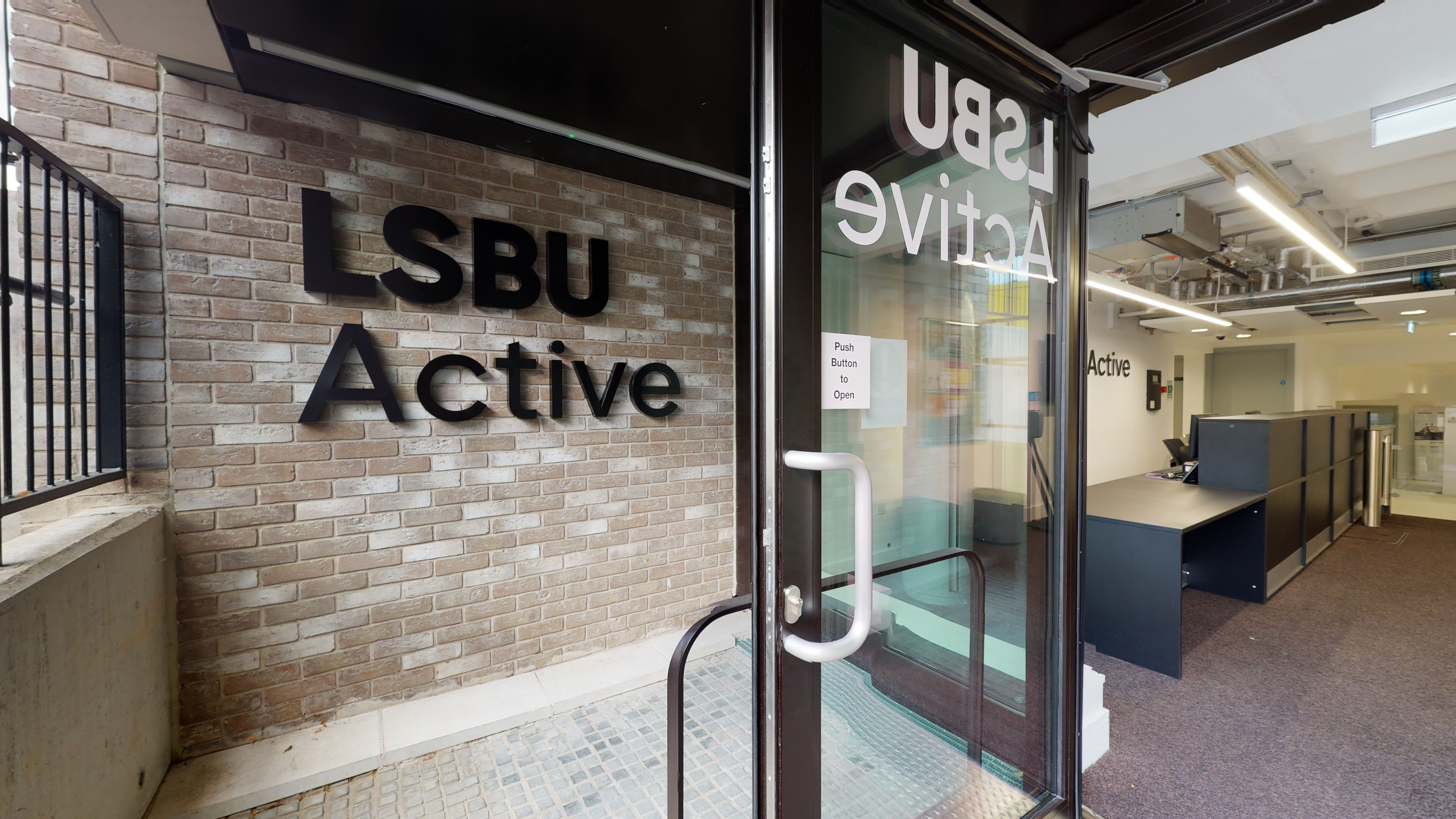 Open door in the entrance to LSBU Active