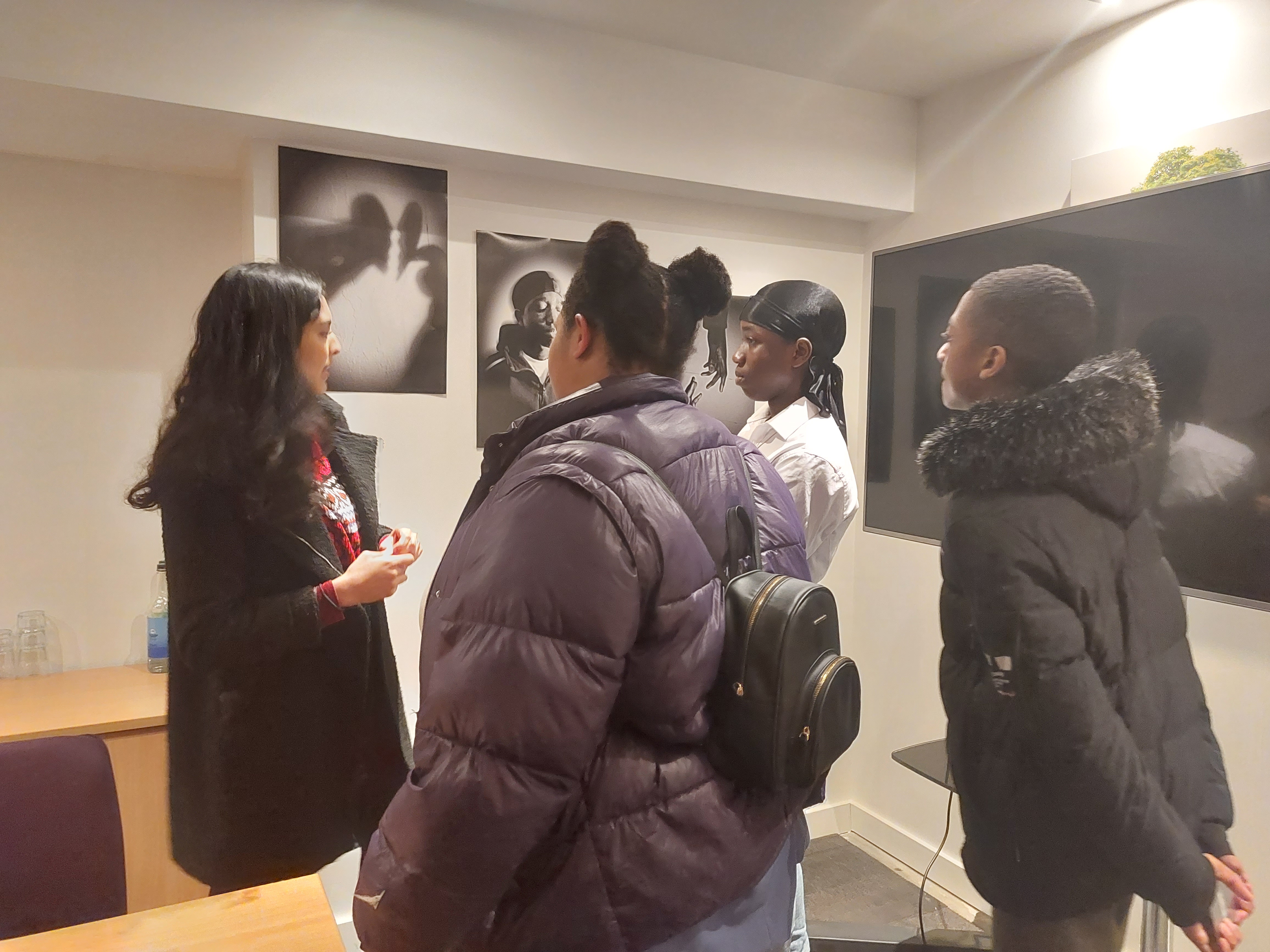 Young people at an exhibition