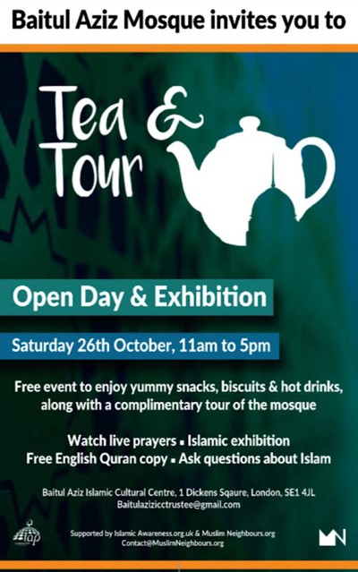 Tea & Tour/ Baitul Aziz Mosque Open Day